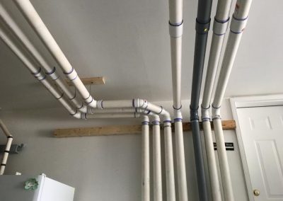 indoor heating pipes on ceiling